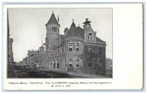 c1898 Post Office Big Magazine Comfort Augusta Maine ME Act Of Congress Postcard