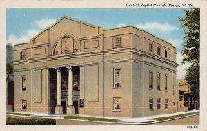 J77/ Hinton West Virginia Postcard Linen Central Baptist Church  123