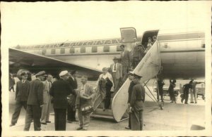 Flying Dutchman Airline Airplane Passengers Exit Real Photo Postcard