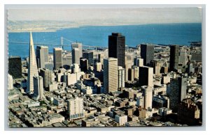 Vintage 1960's Postcard Aerial View Financial District San Francisco California