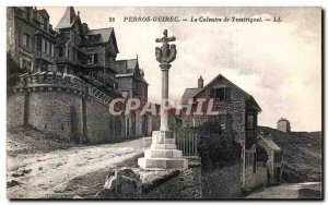 Old Postcard Perros Guirec Calvary Trestrignel