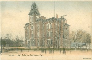 Covington KY High School Undivided Back Hand Colored Postcard by Rotograph