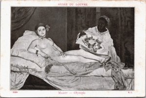 Manet Olympia Lady On The Bed Vintage Postcard 02.75