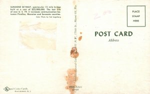 Vintage Postcard Fabulous Sunshine Skyway 15 Mile Bridge Sarasota Florida FL