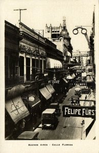 argentina, BUENOS AIRES, Calle Florida, Cars, Bourquin No. 540 RPPC Postcard
