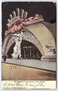 1908 Dreamland Coney Island Stony Entrance View New York NY Posted Postcard