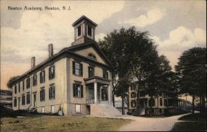 Newton NJ Newton Academy c1910 Vintage Postcard