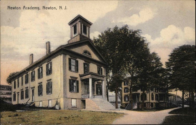 Newton NJ Newton Academy c1910 Vintage Postcard