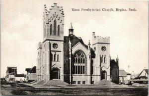 Postcard SK Regina Knox Presbyterian Church & Grain Elevator ~1910 K58