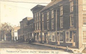 Waldoboro ME Friendship Street Store Fronts in 1915 RPPC Postcard