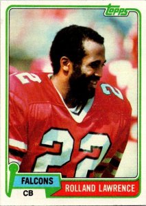 1981 Topps Football Card Rolland Lawrence Atlanta Falcons sk10256