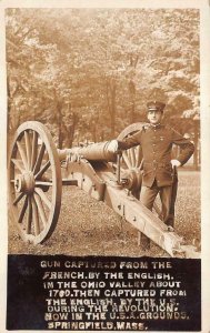 RPPC REV. GUN SPRINGFIELD MASSACHUSETTS MILITARY REAL PHOTO POSTCARD 1913