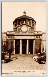 New York City~Closeup~Morningside Hghts~Episcopal Chapel~Columbia Univ 1912 RPPC 