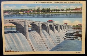 Vintage Postcard 1942 Columbus Zoo, O'Shaughnessy Dam, Columbus Ohio (OH)