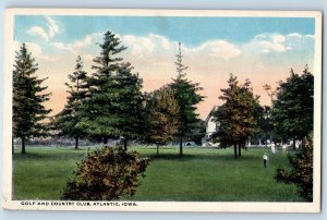 Atlantic Iowa IA Postcard Golf Country Club Exterior View c1920 Vintage Antique