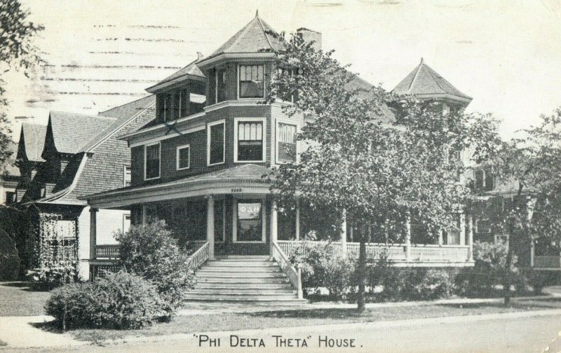 c. 1910 Northwestern University Phi Delta Theta House Evanston, IL. Postcard P15