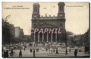 Postcard Old Paris Church St Vincent de Paul