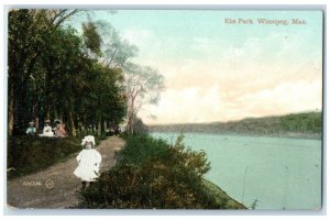 c1910 Adults Baby Girl at River in Elm Park Winnipeg Manitoba Canada Postcard