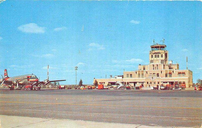 Oklahoma City OK Wil Rogers Municipal Airport Braniff Prop Airplane Postcard