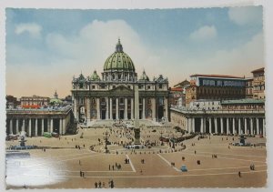 St Peters Square Basilica Vatican City Italy Europe Vintage Postcard 