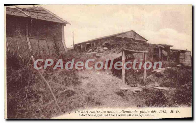 Old Postcard Fismes Marne A Shelter Against Germans Aircraft