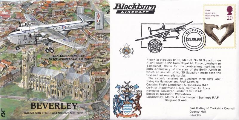 Blackburn Beverley Aircraft Historic Flight Plane First Day Cover