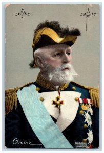 Stockholm Sweden Postcard King Oscar II in Uniform 1908 Posted Antique