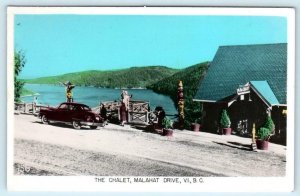 RPPC  VANCOUVER ISLAND, B.C. Canada ~ Tinted CHALET MALAHAT DRIVE 1950s Postcard