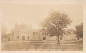 D6/ St Marys Kansas Ks Real Photo RPPC Postcard c1920s College Gymnasium