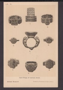 British Museum Gold Rings of various dates.