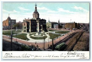 1907 Peoria County Court House Exterior Building Road Peoria Illinois Postcard