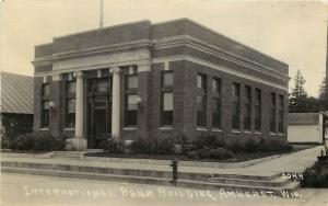 1922 RPPC Postcard; International Bank Building, Amherst WI 3044 Portage County