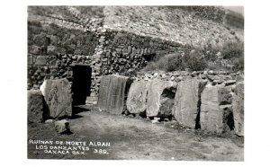 Monte Alban Ruins The Dancers Oaxaca Mexico RPPC Postcard Posted 1917