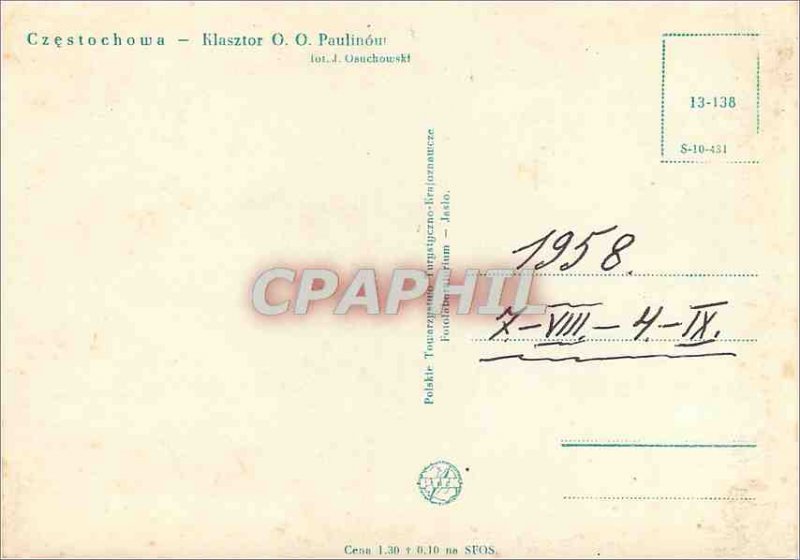 Postcard Modern Klasztor O Paulinow Czestochowa