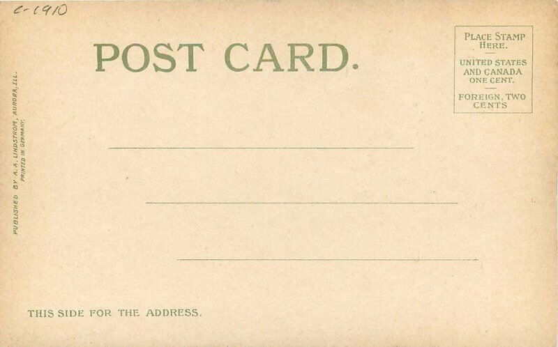 Aurora Illinois East Side High School C-1910 Postcard Lindstrom undivided 6143