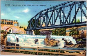 Postcard BRIDGE SCENE Rutland Vermont VT AO6748