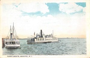 Bristol Rhode Island Ferry Boats Vintage Postcard AA44371