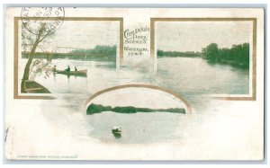 1907 Chautauqua Park Scenes Multiview View River Waterloo Iowa Vintage Postcard