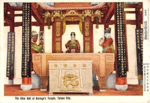 Tainan City China Altar Hall Of Koxingas Temple Antique Postcard K72260