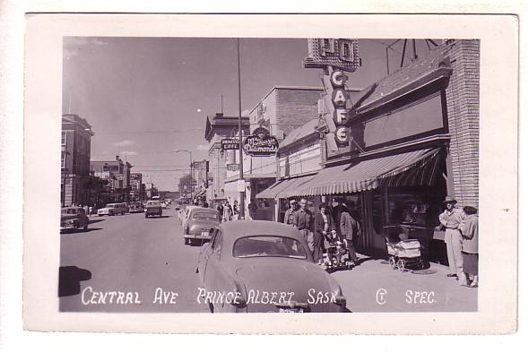 Real Photo, Central Ave, Prince Albert, Saskatchewan, Used 1955