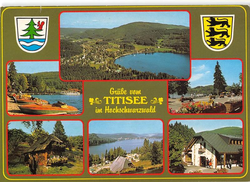 GG14071 Titisee im suedl. Hochschwarzwald Schiff Hafen Campingplatz Lake Panoram