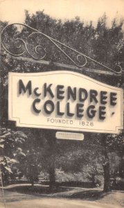 Lebanon Illinois birds eye view McKendree College sign antique pc BB1078