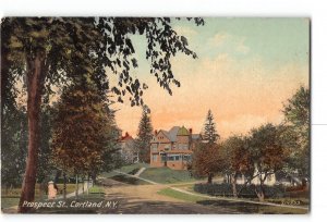 Cortland New York NY Postcard 1907-1915 Prospect Street