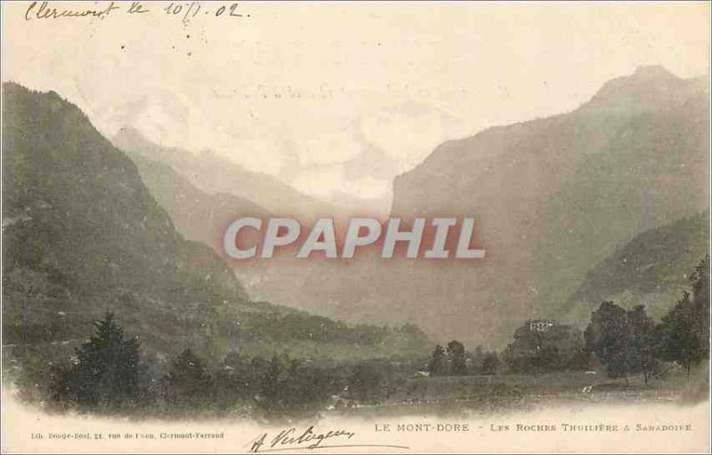 Old Postcard Le Mont Dore Les Roches Tuiliers Sanadoire