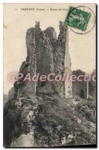 Old Postcard Crozant Ruins Du Chateau