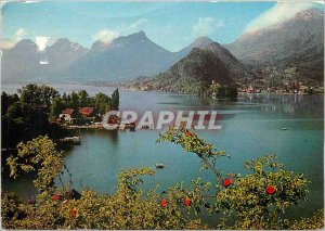 Modern Postcard Lake Annecy The lake and the Massif des Bauges Talloires Duingt