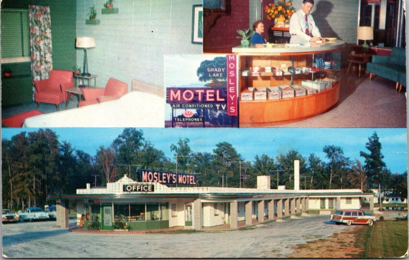 Postcard Mosely's Shady Lake Motel in Rocky Mountain, North Carolina~136319