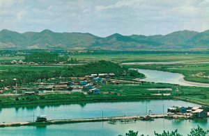 Hong Kong The Shum Chun River from a Hill at Lukmachow Vintage Postcard BS.05