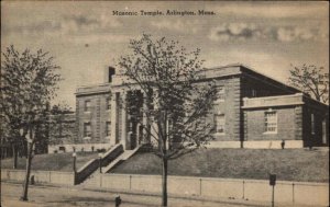 Arlington Massachusetts MA Masonic Temple Fraternal c1950s-60s Postcard