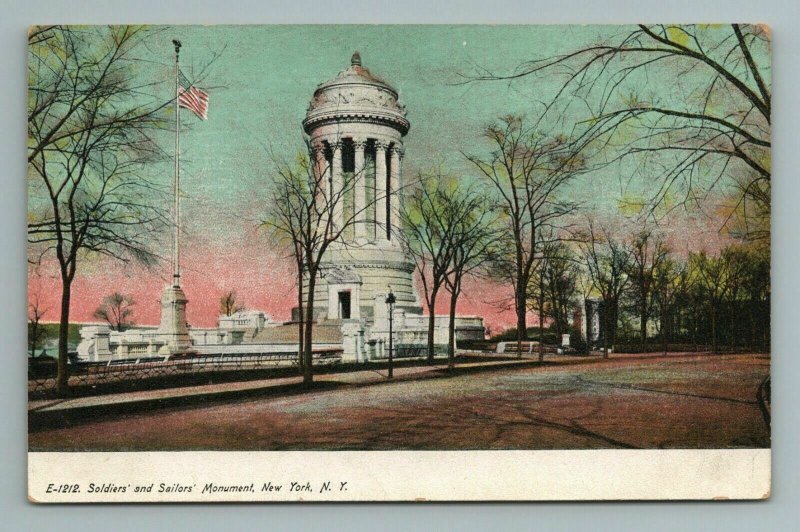 1905 Soldiers and Sailors Monument Christmas City New York Postcard Antique